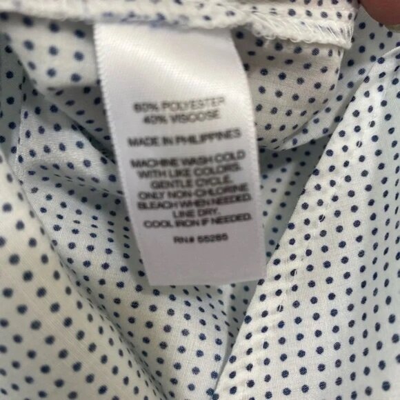 Express Black and White Pin Dot Women's Button Down Shirt - Picture 7 of 8